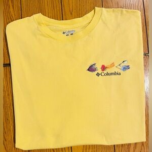 columbia periodic table of fishing lures Columbia | Shirts | Columbia Short Sleeve Tshirt Yellow Periodic Table Of Fish  Lures Flies Xl
